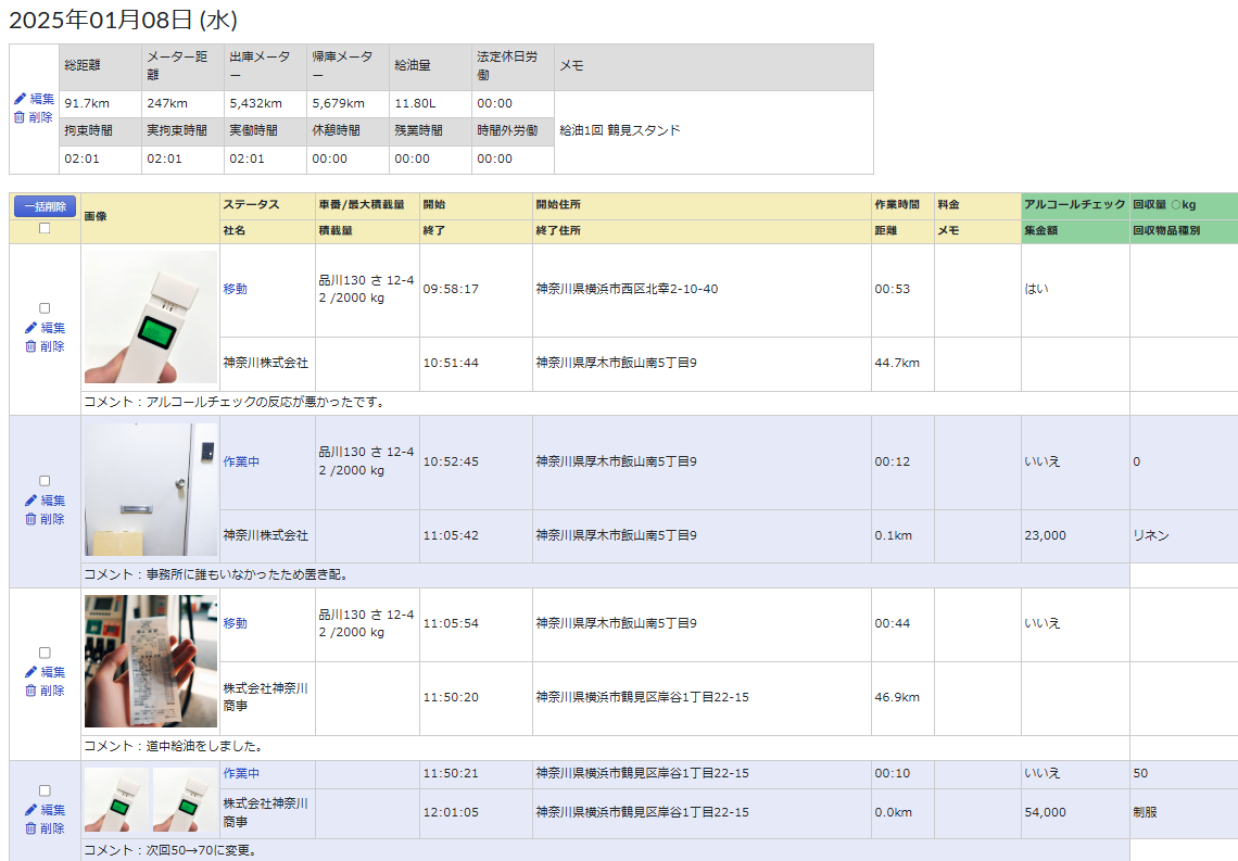 日報に写真を添付できる