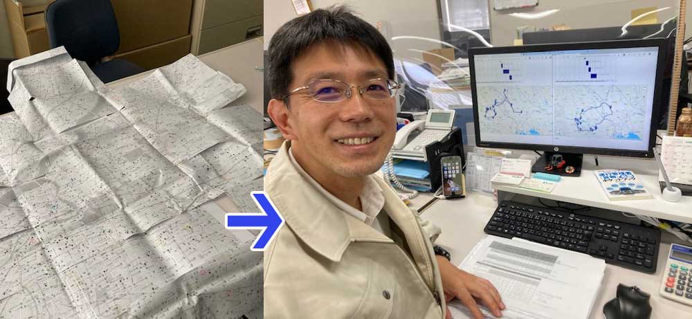 ロックペイント株式会社様事例画像 紙の地図からシステムで配車へ