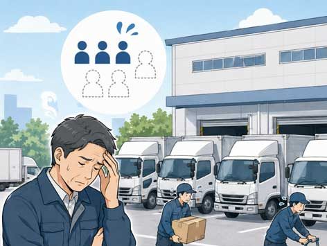 人手不足で悩む運送会社の管理者